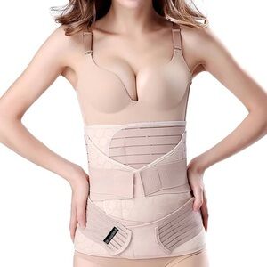 ChongErfei - 3 in 1 Postpartum Support - Recovery Belly/Shapewear - Beige - L